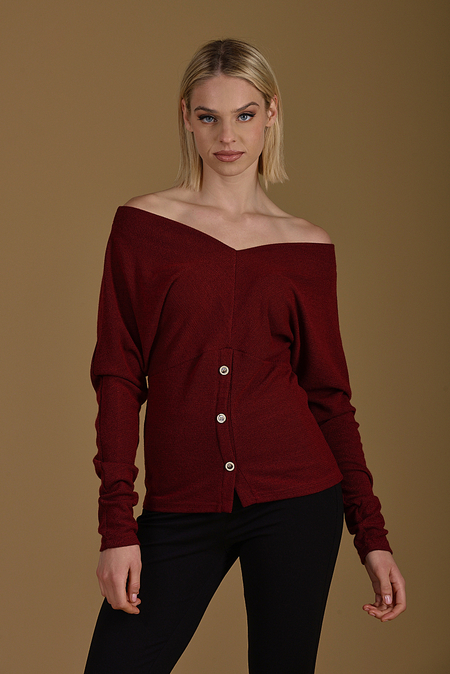 ΜΠΛΟΎΖΑ ΠΛΕΚΤΉ ΜΕ ΚΟΥΜΠΙΆ ΜΠOΡΝΤΏ